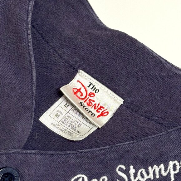 Vtg Disney Store Winnie the Pooh Baseball Jersey Adult Navy Blue Bee Stompers - Picture 3 of 10